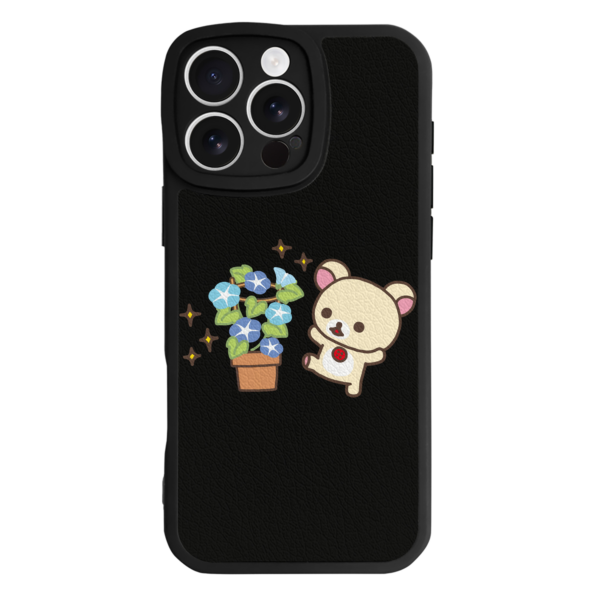 （画像用） リラックマ リラックマ キイロイトリ Rilakkuma Korilakkuma Kiiroitori 【iPhone 16シリーズ対応】シリコンスマホケース（レザー調） 材質：シリコン